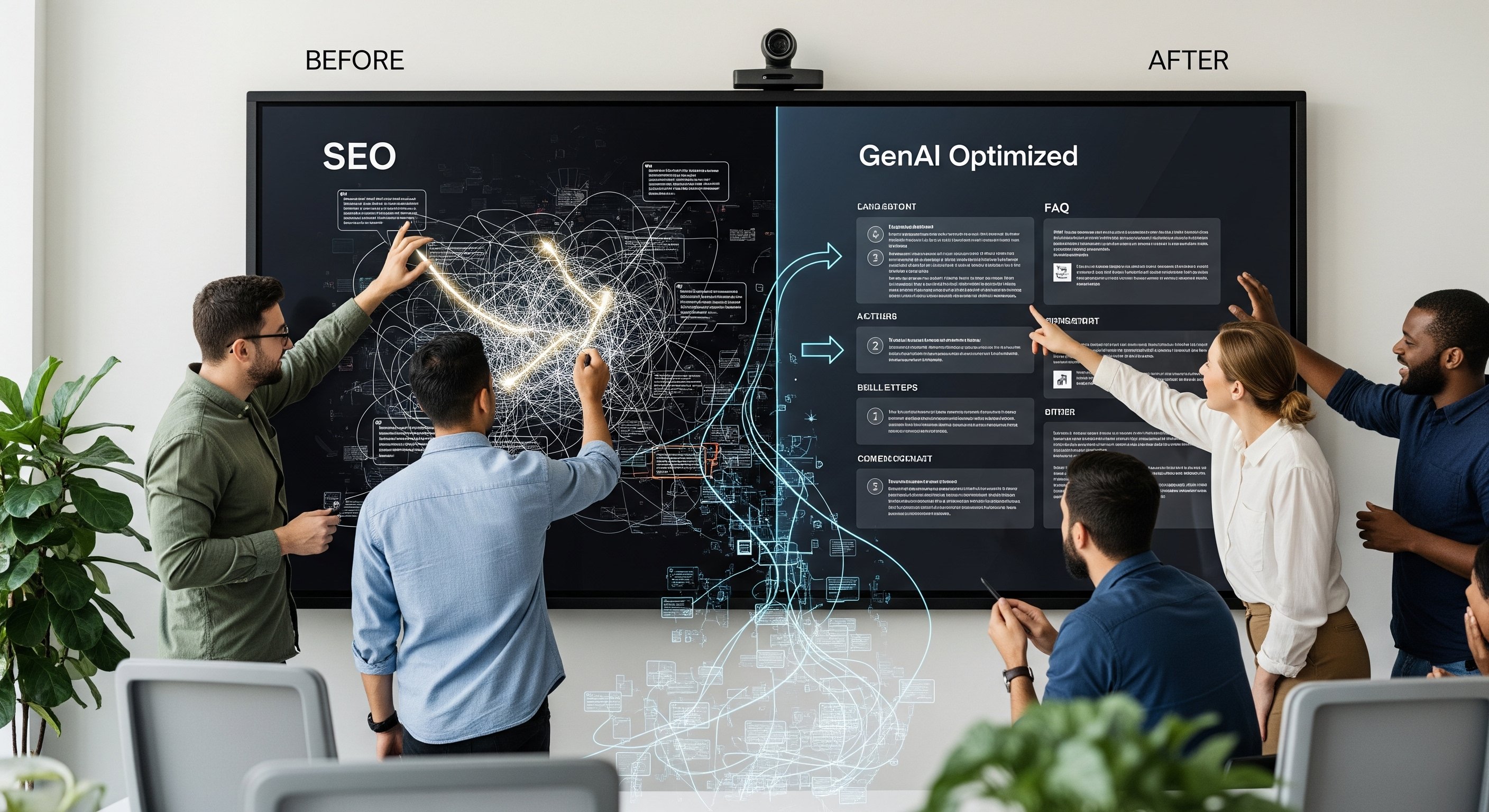 A digital team prepares their dat for GEO rather than SEO.