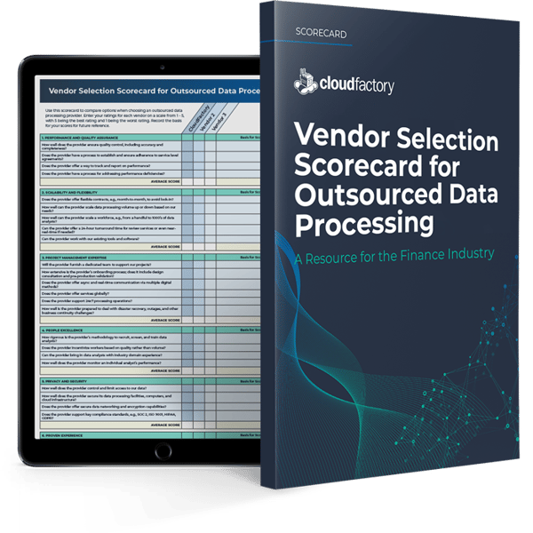 Vendor Selection Scorecard for Outsourced Data Processing