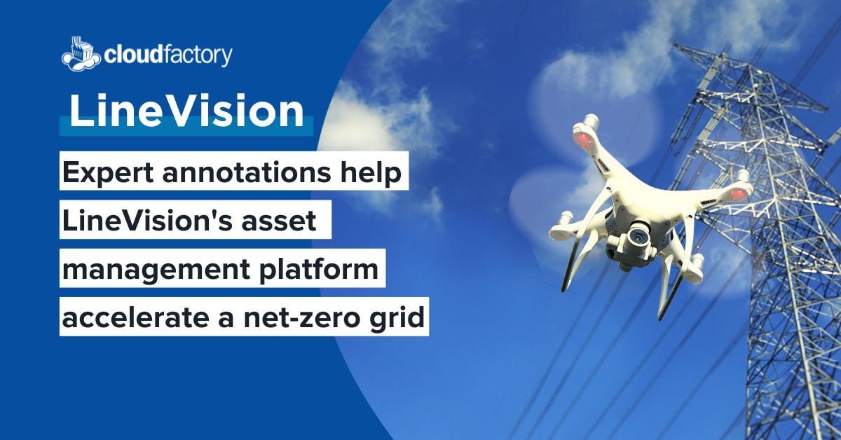 LineVision's drone inspecting the grid