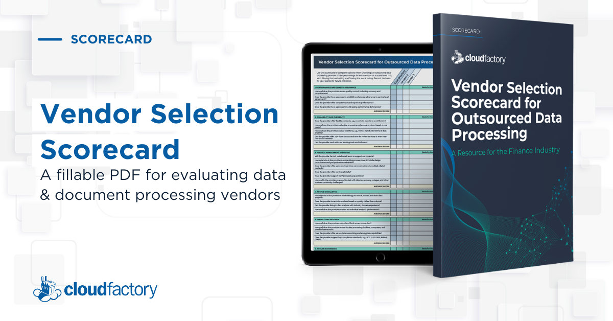 Vendor Selection Scorecard for Outsourced Data Processing